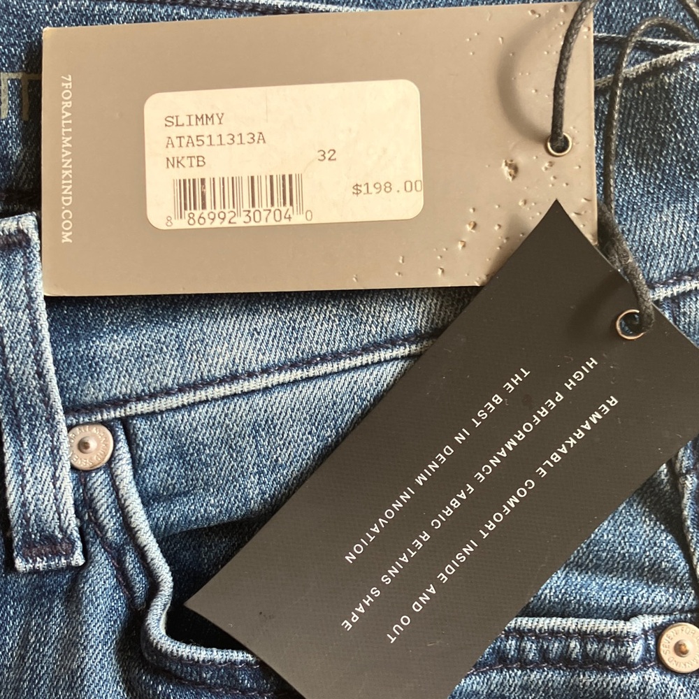 7 For All Mankind Slimmy women’s Jeans in Medium Blue Wash - Picture 4 of 5